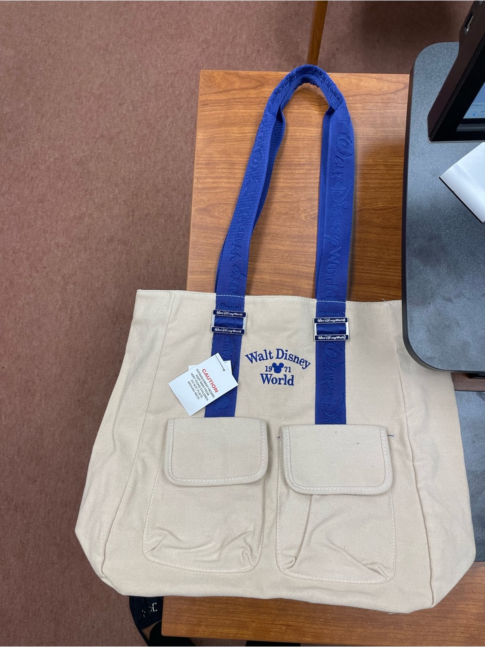 Walt Disney World Canvas Tote with Blue Straps